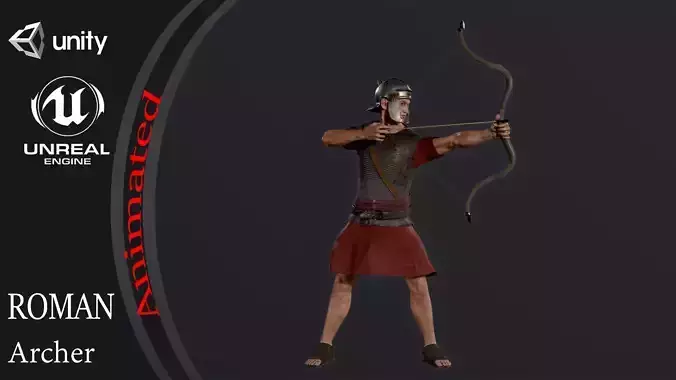 Roman Archer Low-poly 3D model
