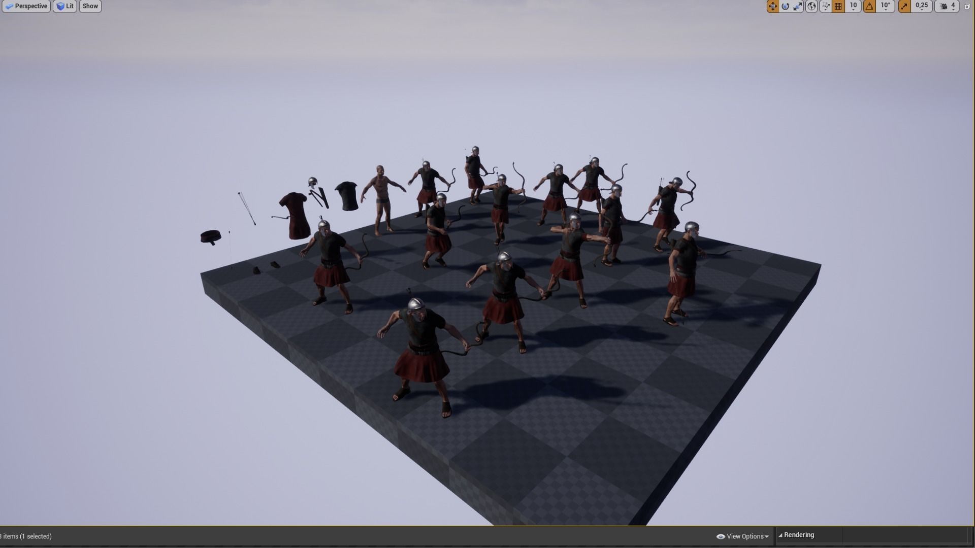 Roman Archer Low-poly 3D model_13