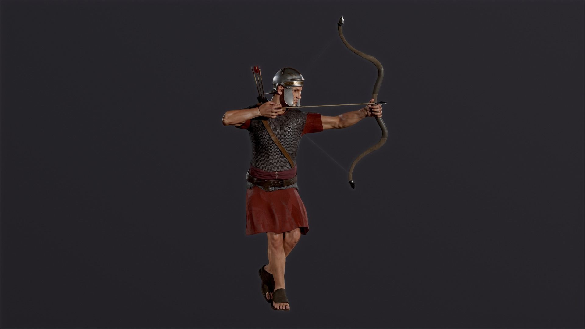 Roman Archer Low-poly 3D model_8