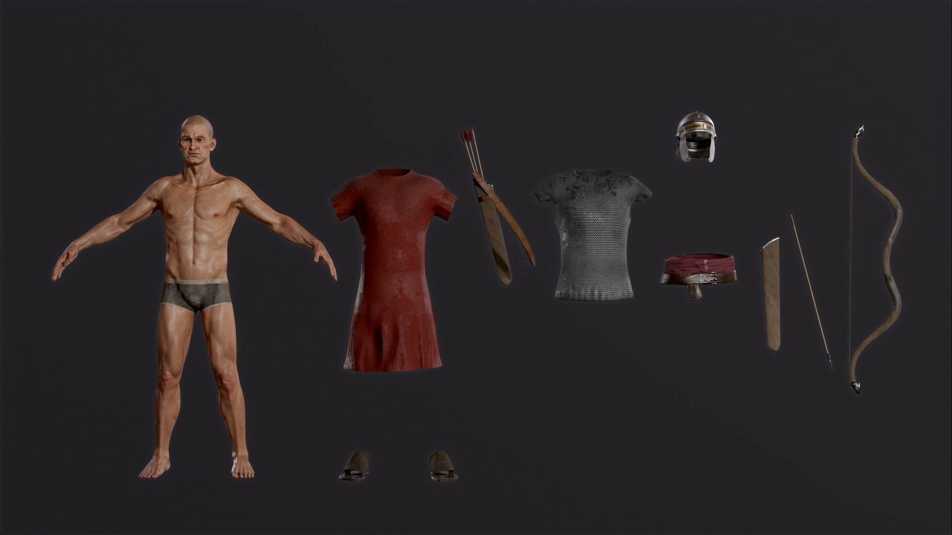 Roman Archer Low-poly 3D model_10