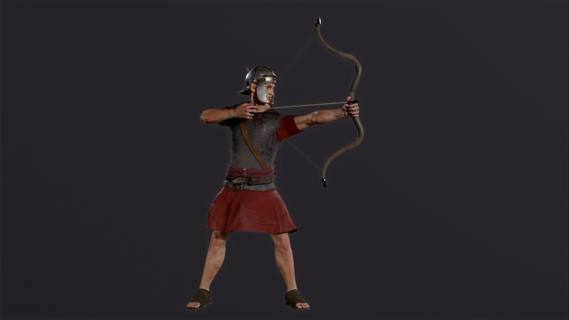 Roman Archer Low-poly 3D model_5