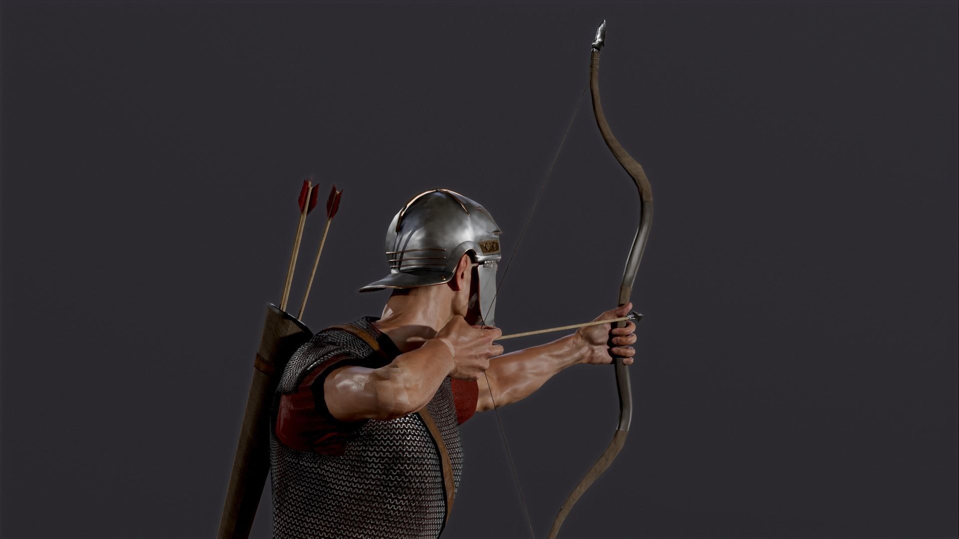 Roman Archer Low-poly 3D model_4