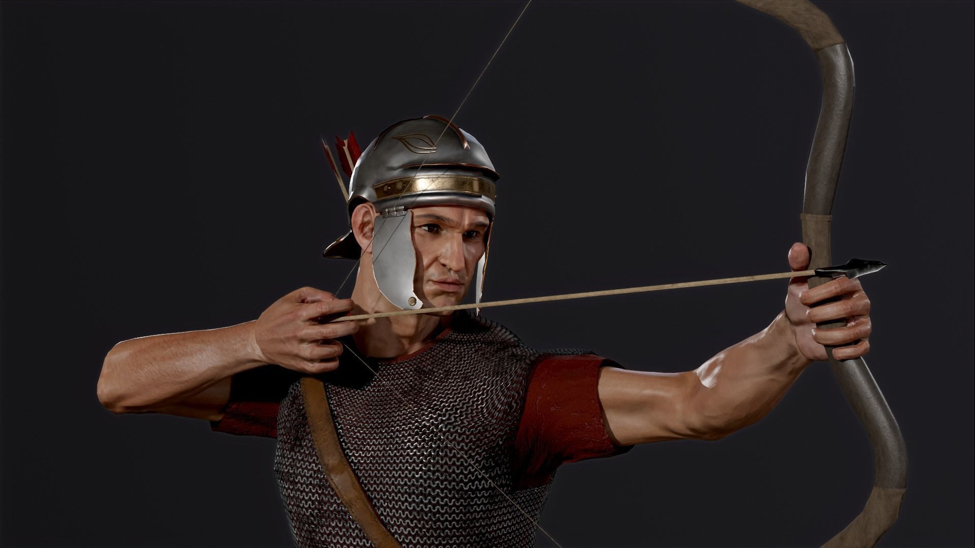 Roman Archer Low-poly 3D model_3