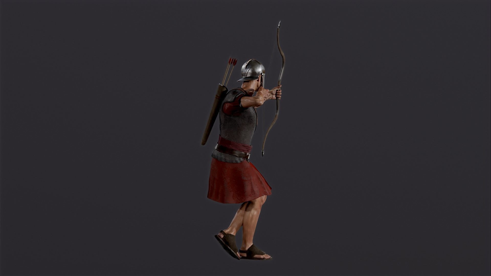 Roman Archer Low-poly 3D model_9