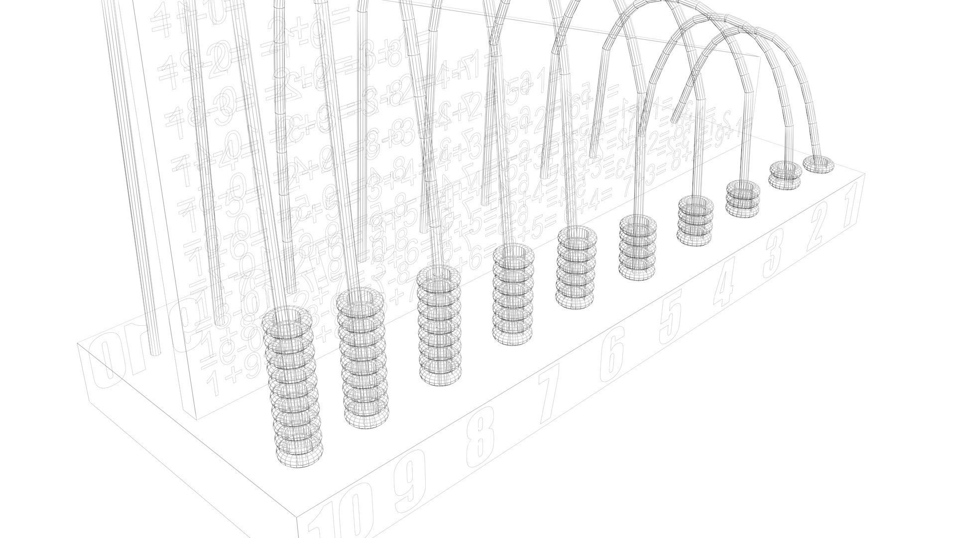 Wooden Abacus 3D model_8