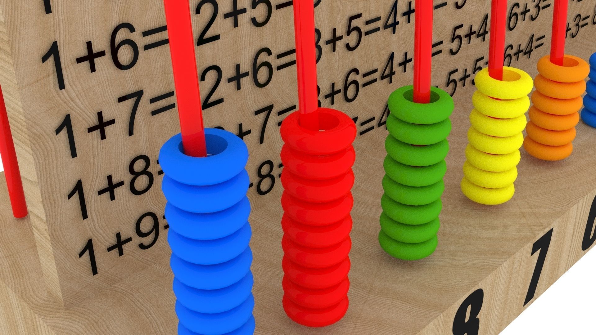 Wooden Abacus 3D model_1