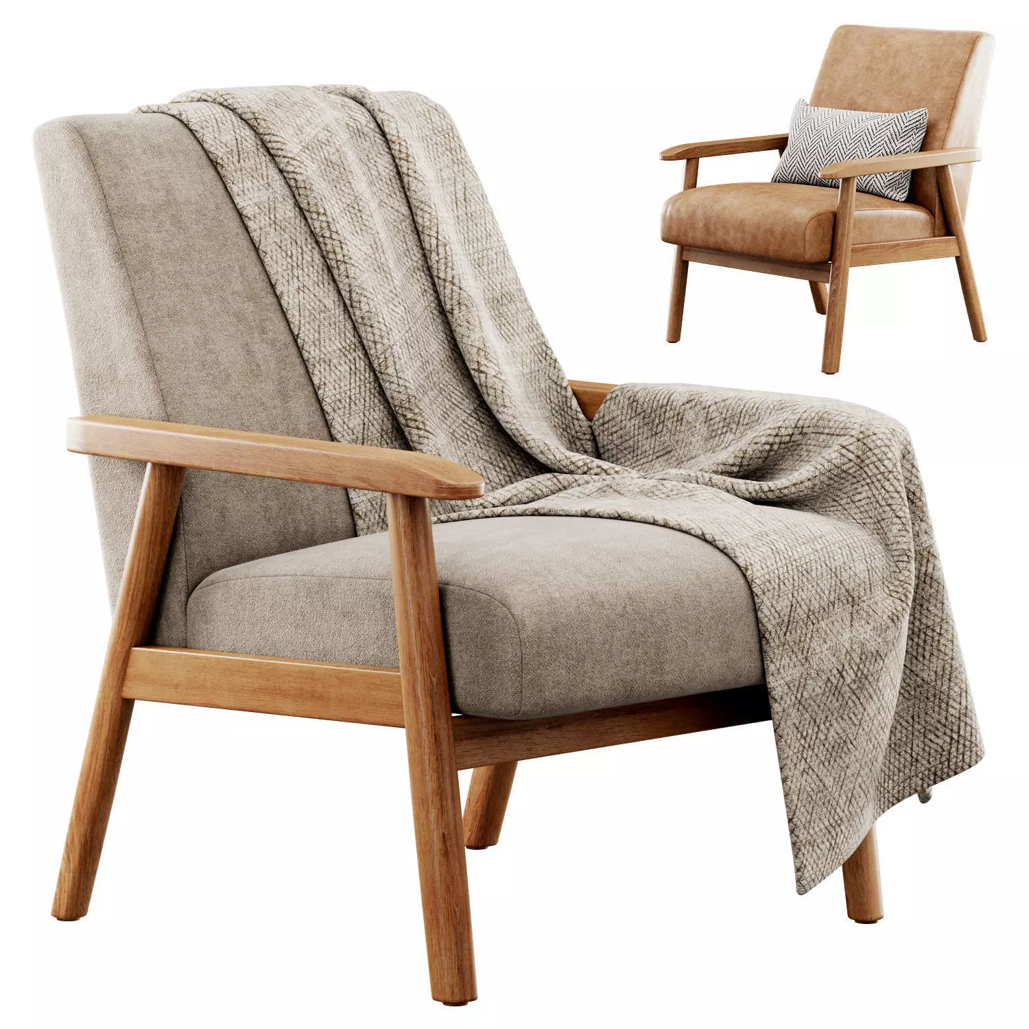 Diksha Armchair By Corrigan Studio 3D model_0