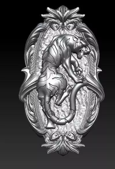 panter pendant 3D model_0