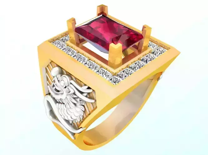 Dragon Rings - Emerald Rings - Men ring - N 221