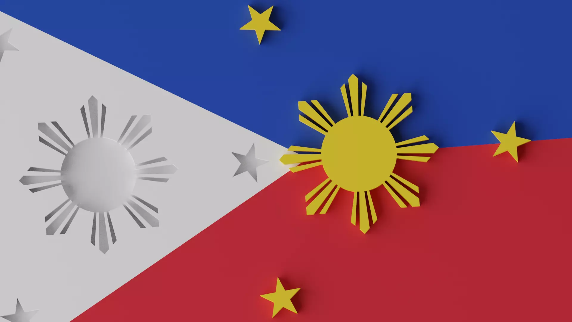 Philippines Flag Low-poly 3D model_0