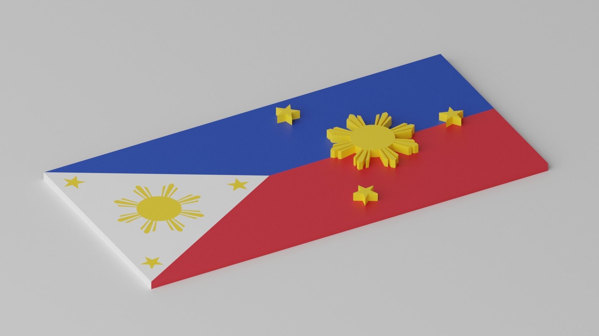 Philippines Flag Low-poly 3D model_3