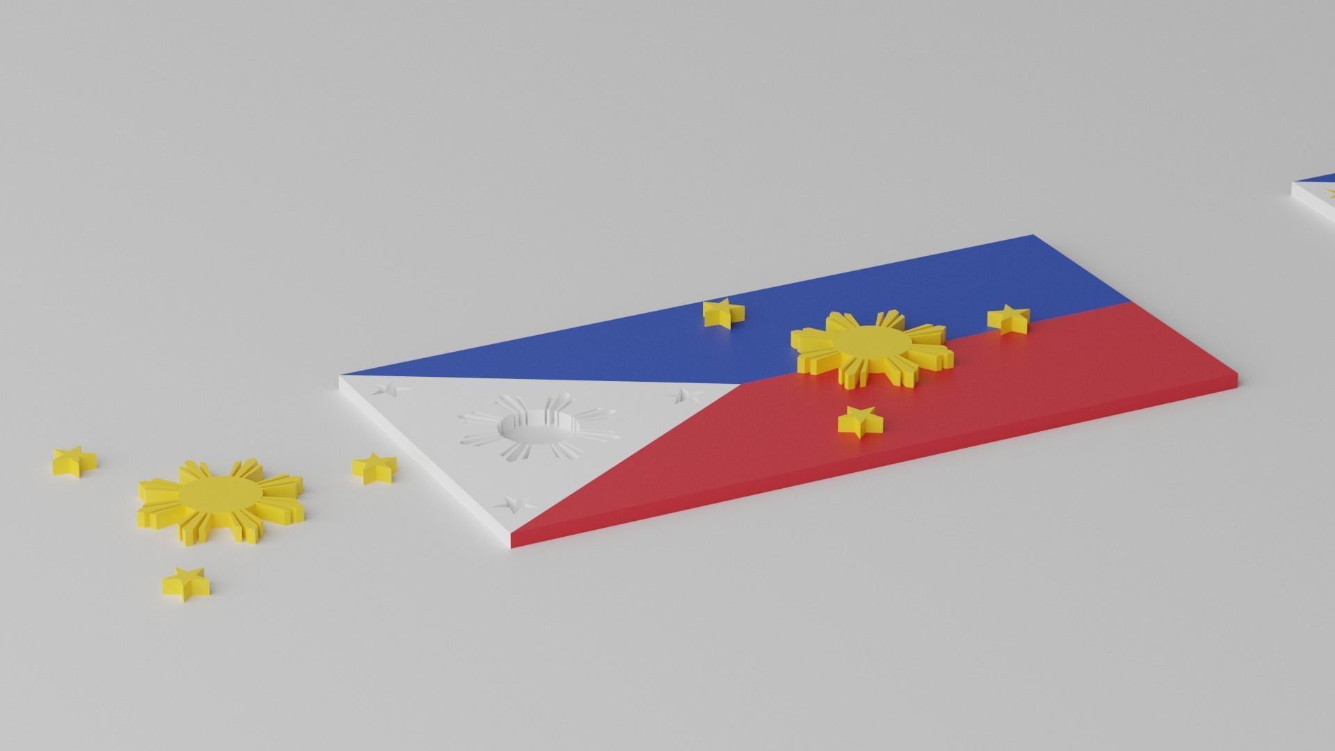 Philippines Flag Low-poly 3D model_6