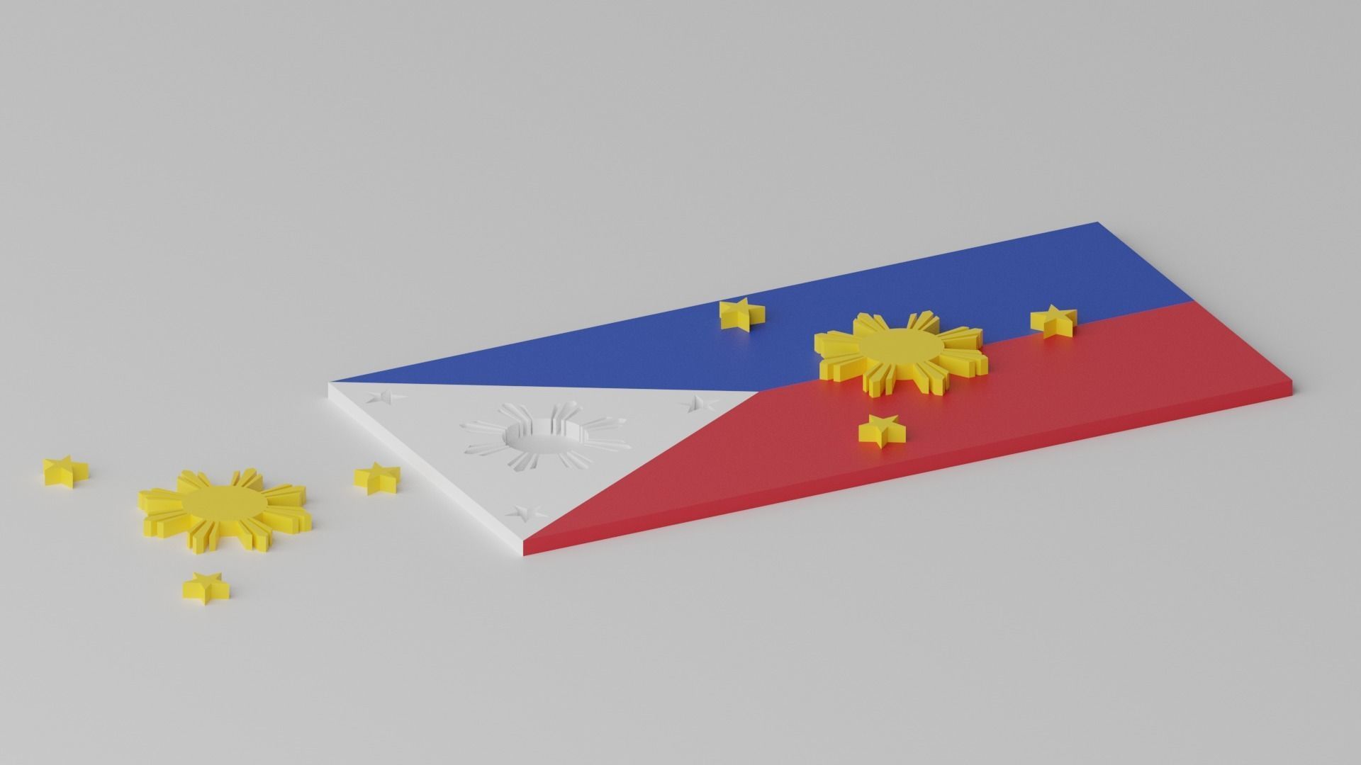 Philippines Flag Low-poly 3D model_5