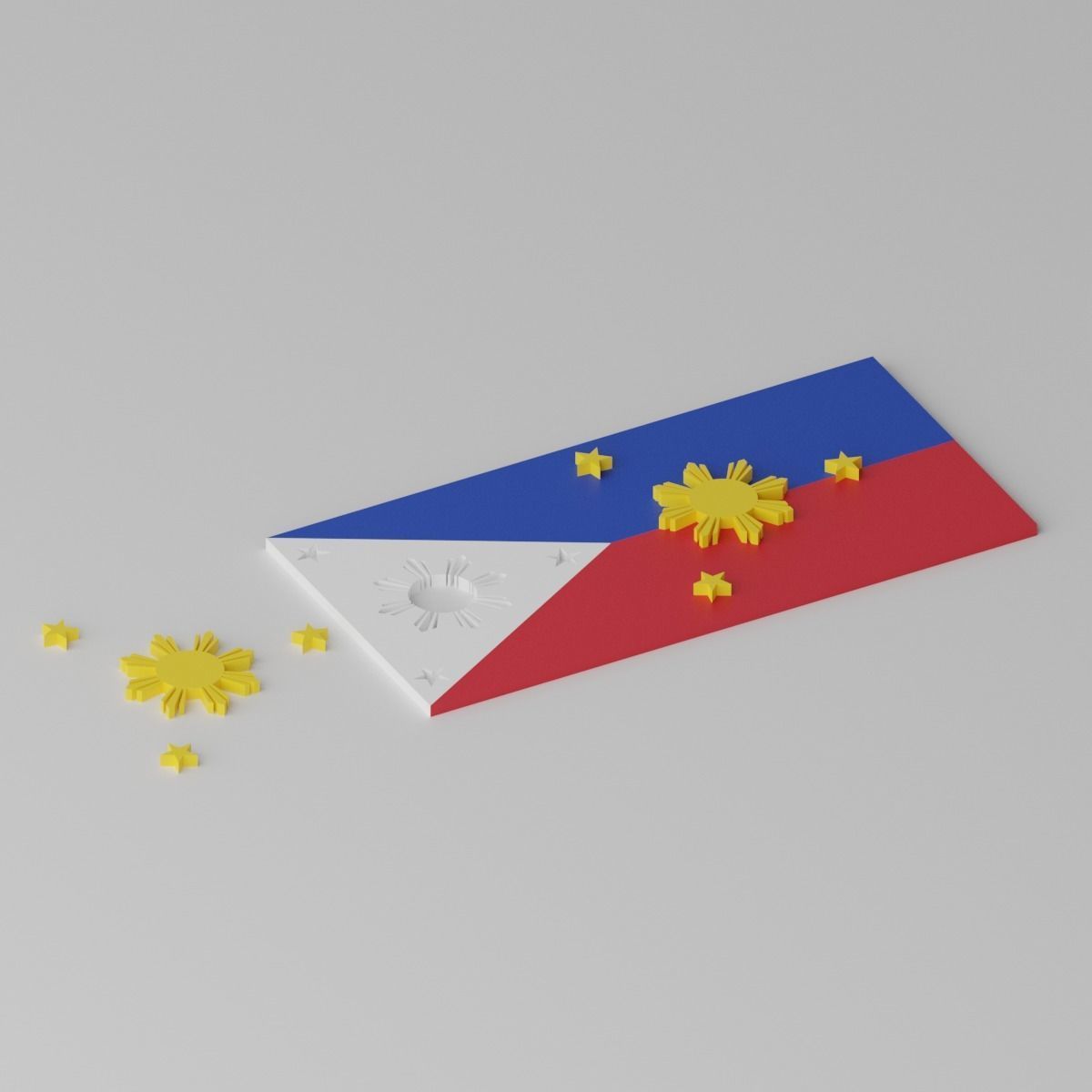 Philippines Flag Low-poly 3D model_7