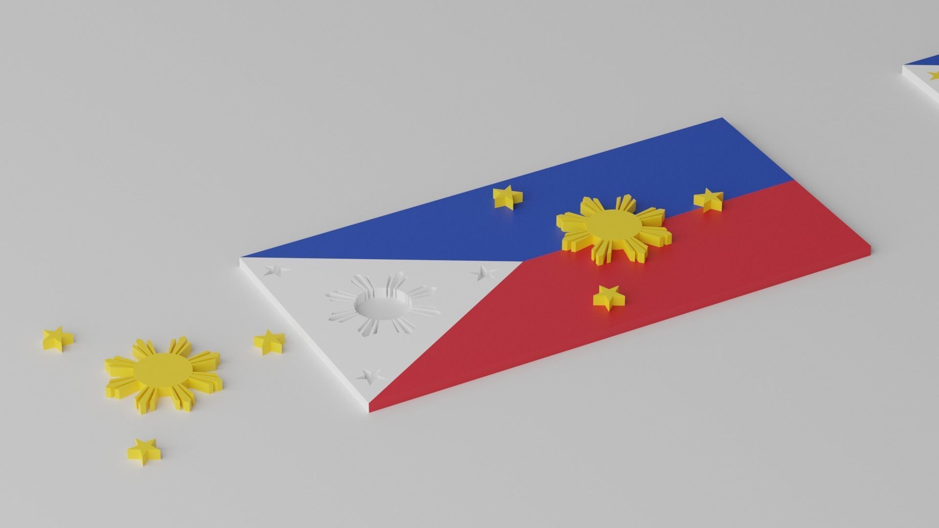 Philippines Flag Low-poly 3D model_2