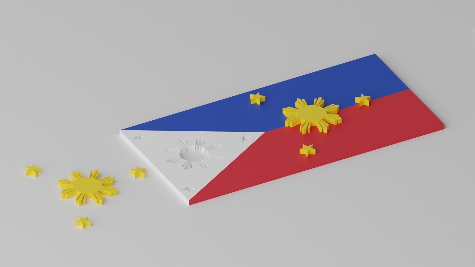 Philippines Flag Low-poly 3D model_1