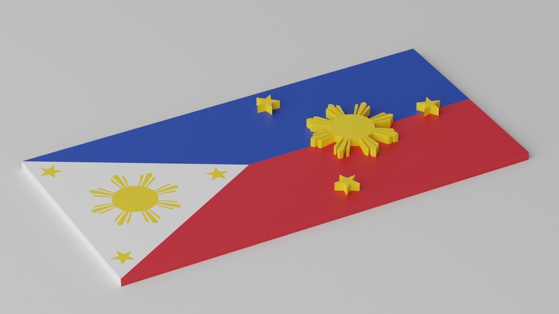 Philippines Flag Low-poly 3D model_4