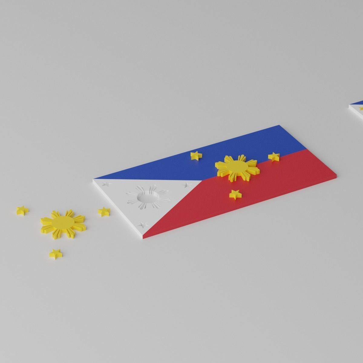 Philippines Flag Low-poly 3D model_8
