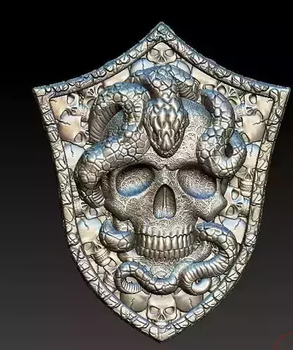 skull and snake pendant