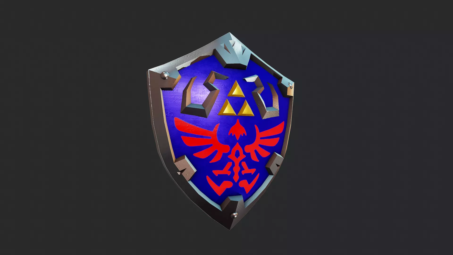 Hylian Shield - Tutorial Included Low-poly 3D model_0