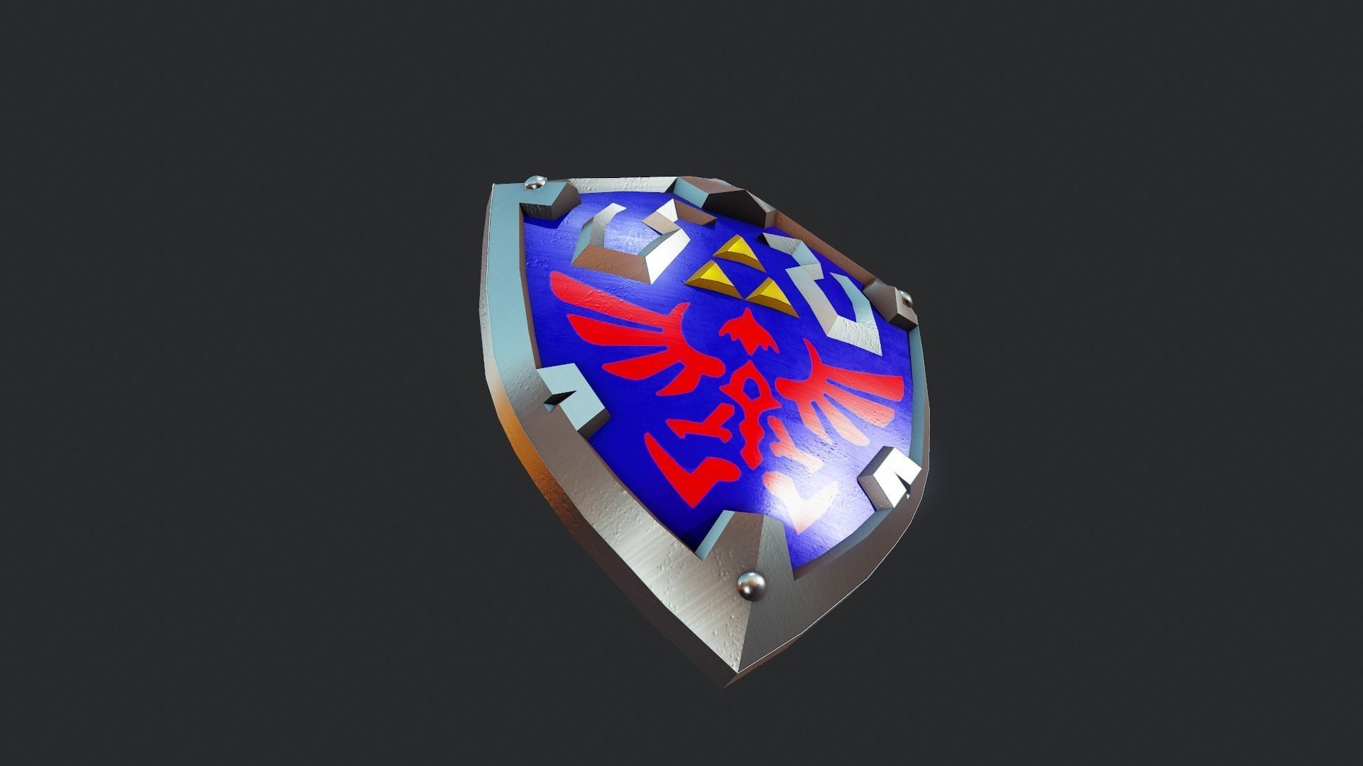 Hylian Shield - Tutorial Included Low-poly 3D model_8