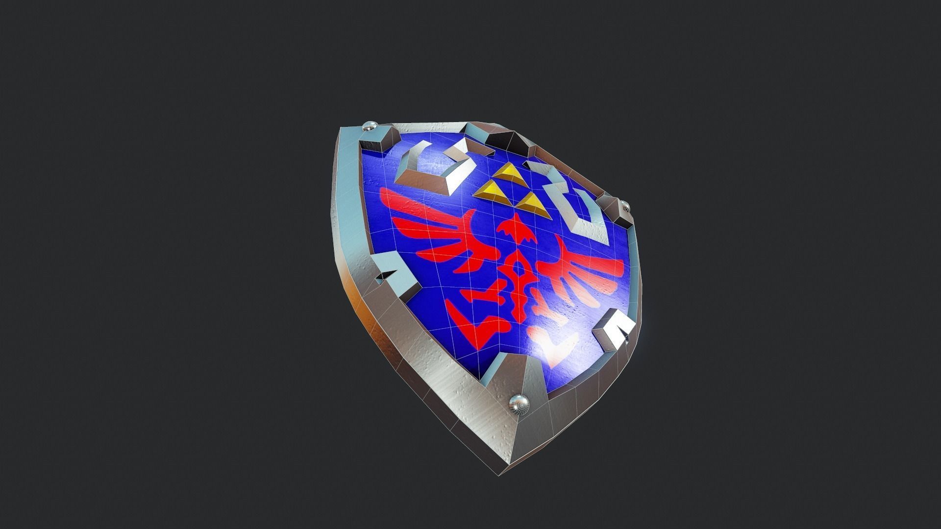 Hylian Shield - Tutorial Included Low-poly 3D model_9