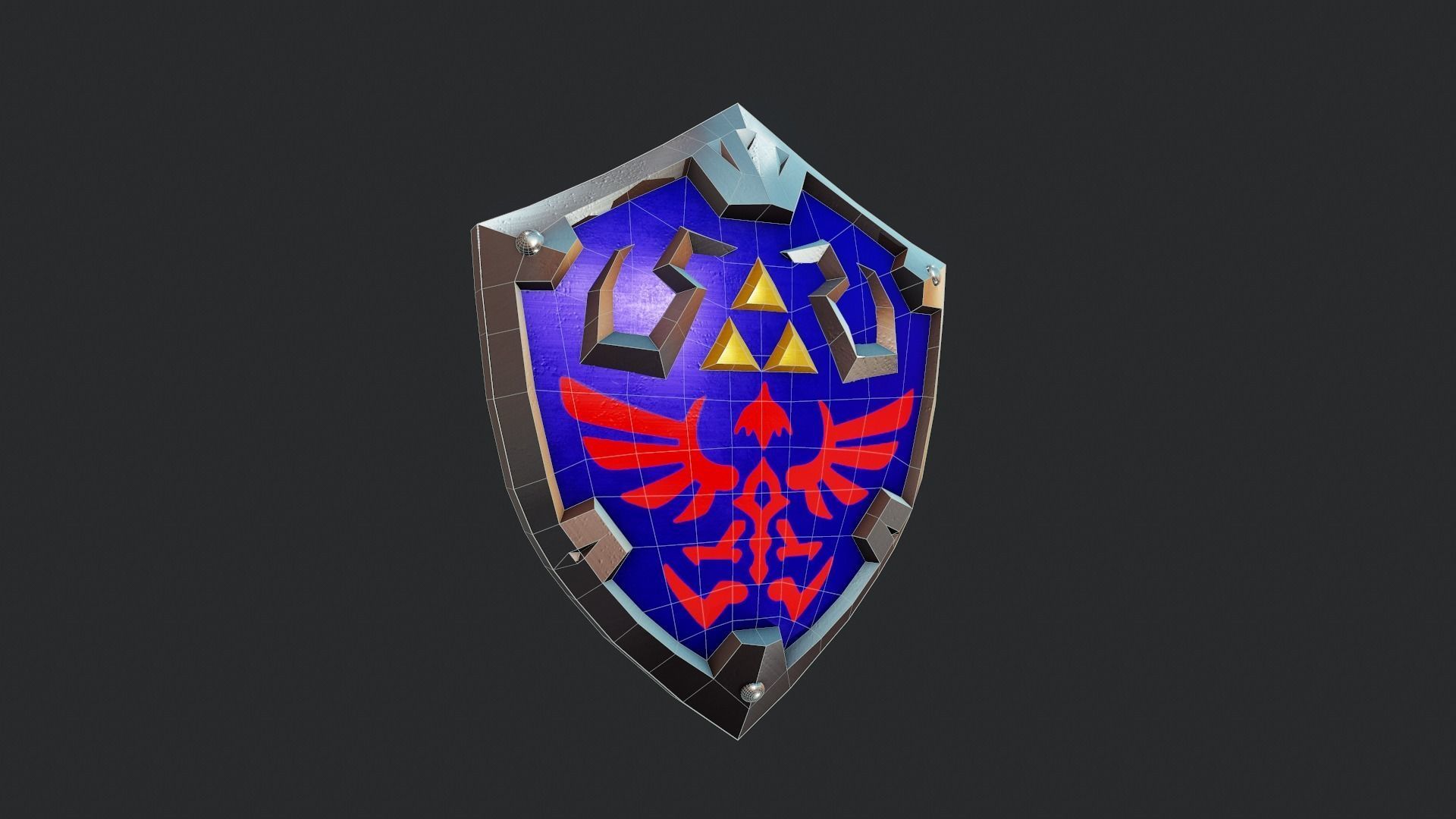Hylian Shield - Tutorial Included Low-poly 3D model_3