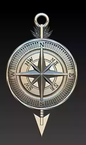 compass and arrow pendant
