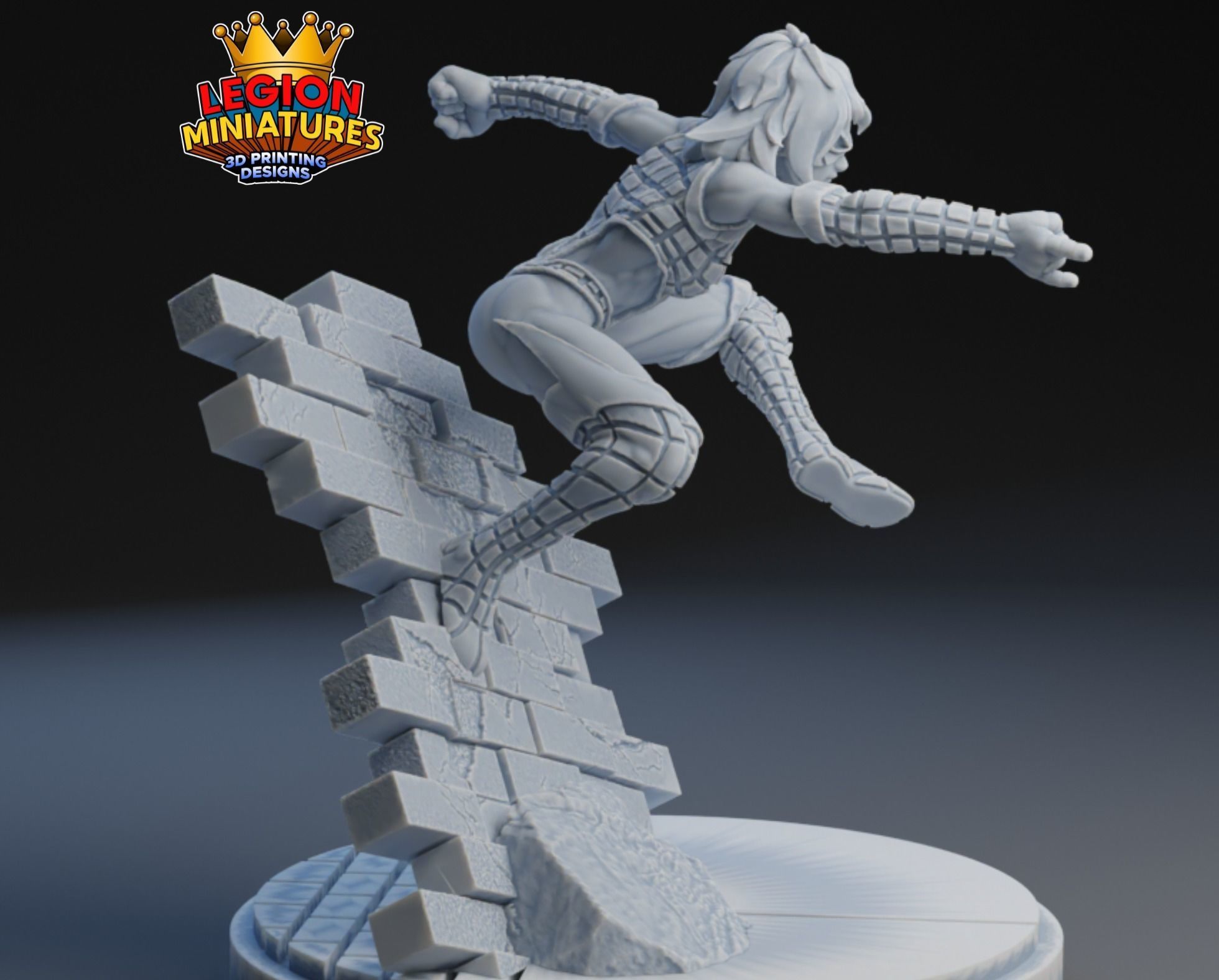 Marvel crisis protocol ashley barton presupported included 3D print model_3