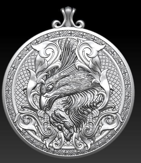 eagle pendant 3D model_1