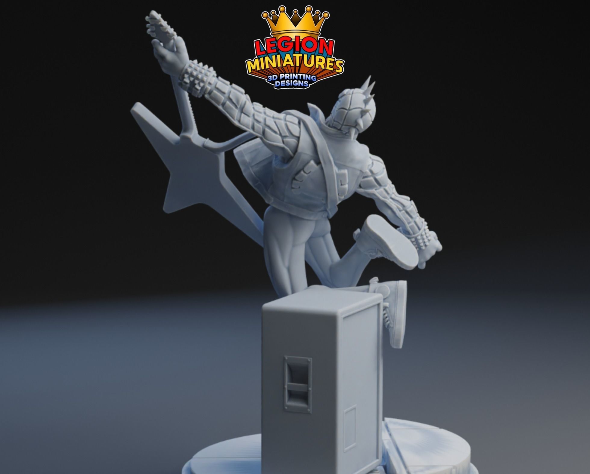 Marvel crisis protocol spiderpunk presupported included 3D print model_3