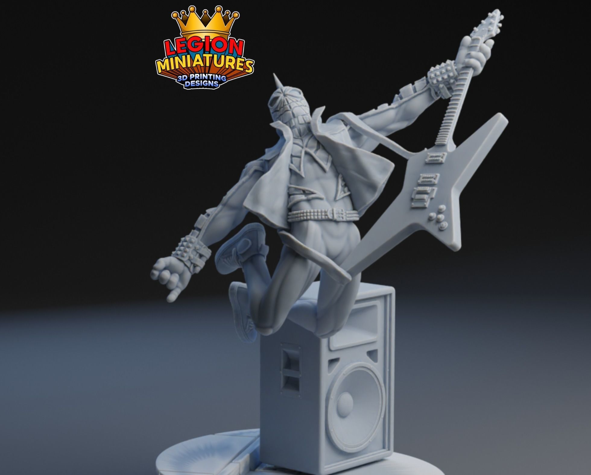 Marvel crisis protocol spiderpunk presupported included 3D print model_2