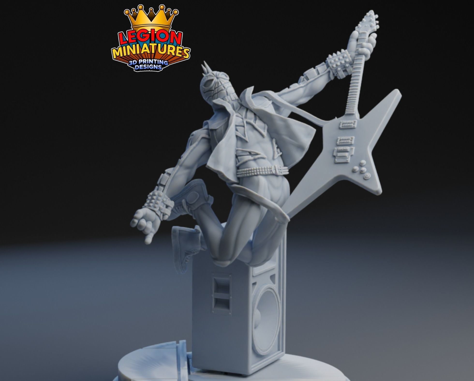 Marvel crisis protocol spiderpunk presupported included 3D print model_1