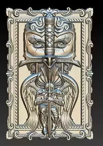 spartan and sword pendant