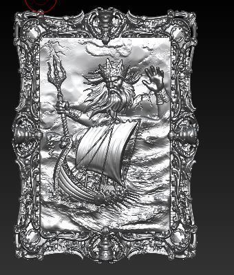 posedion pendant 3D model_1