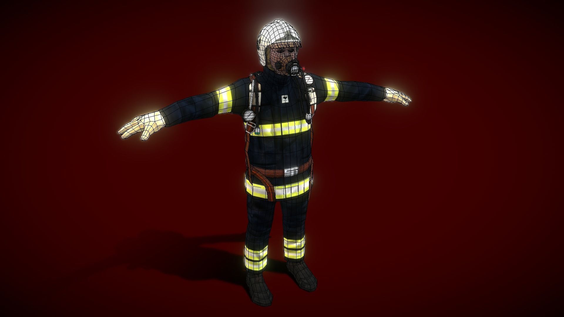 Fire Man V5 Low-poly 3D model_9