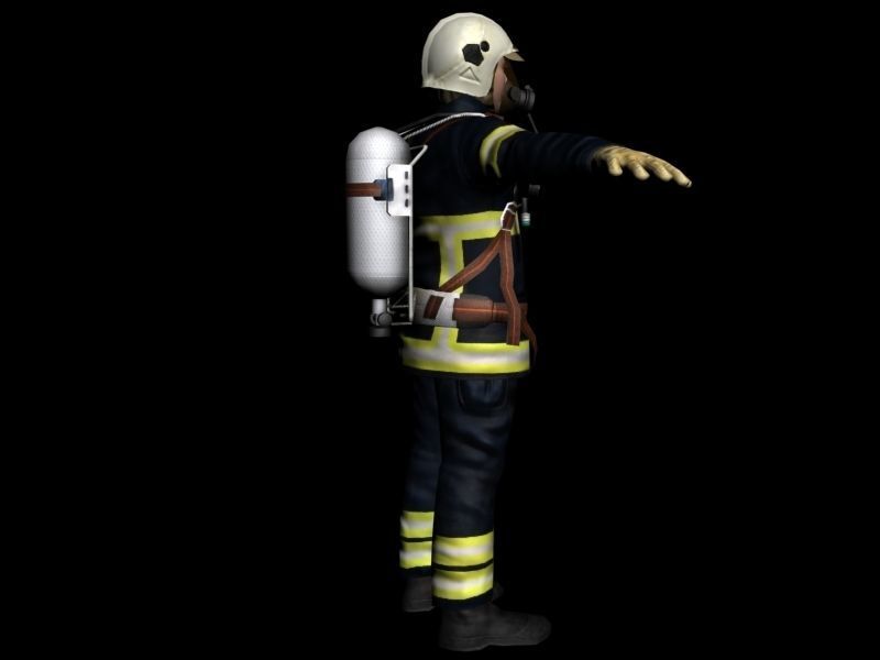 Fire Man V5 Low-poly 3D model_1