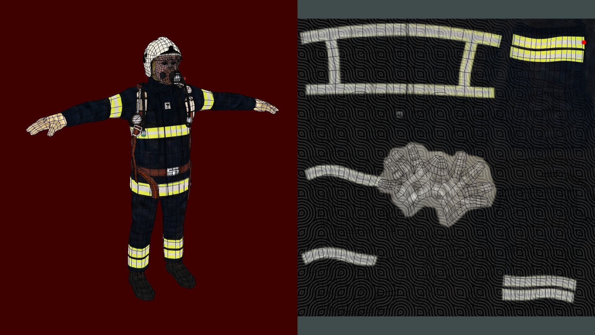 Fire Man V5 Low-poly 3D model_11