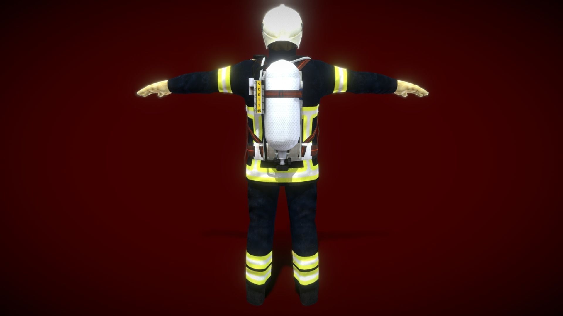 Fire Man V5 Low-poly 3D model_8