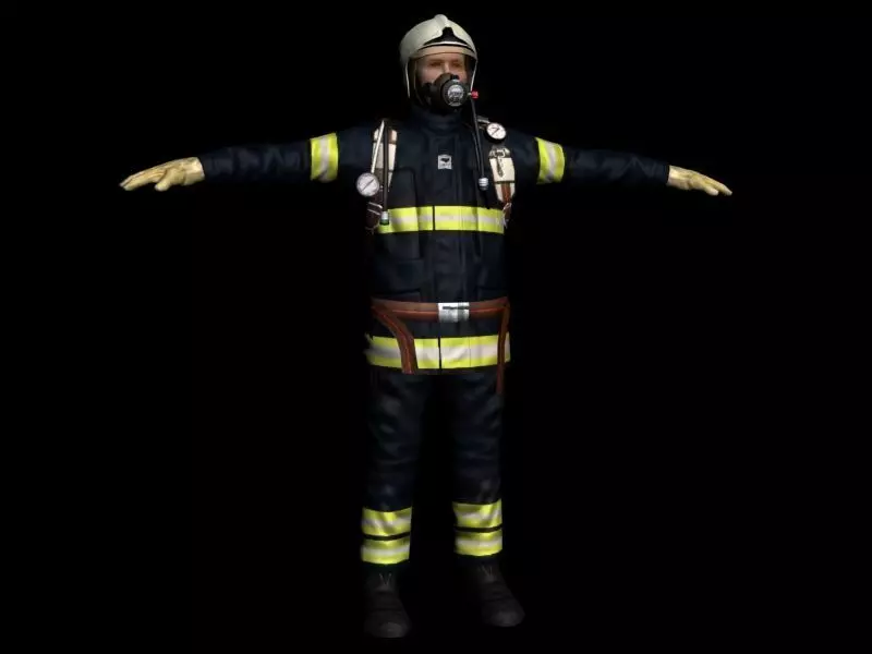 Fire Man V5 Low-poly 3D model_0