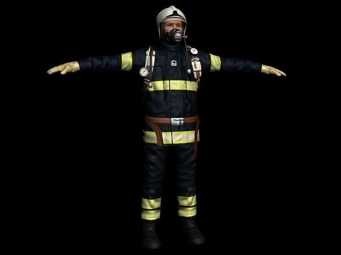 Fire Man V5 Low-poly 3D model