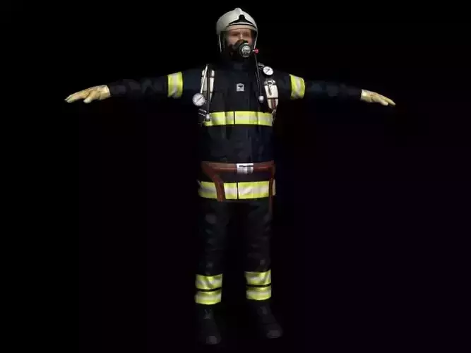 Fire Man V5 Low-poly 3D model
