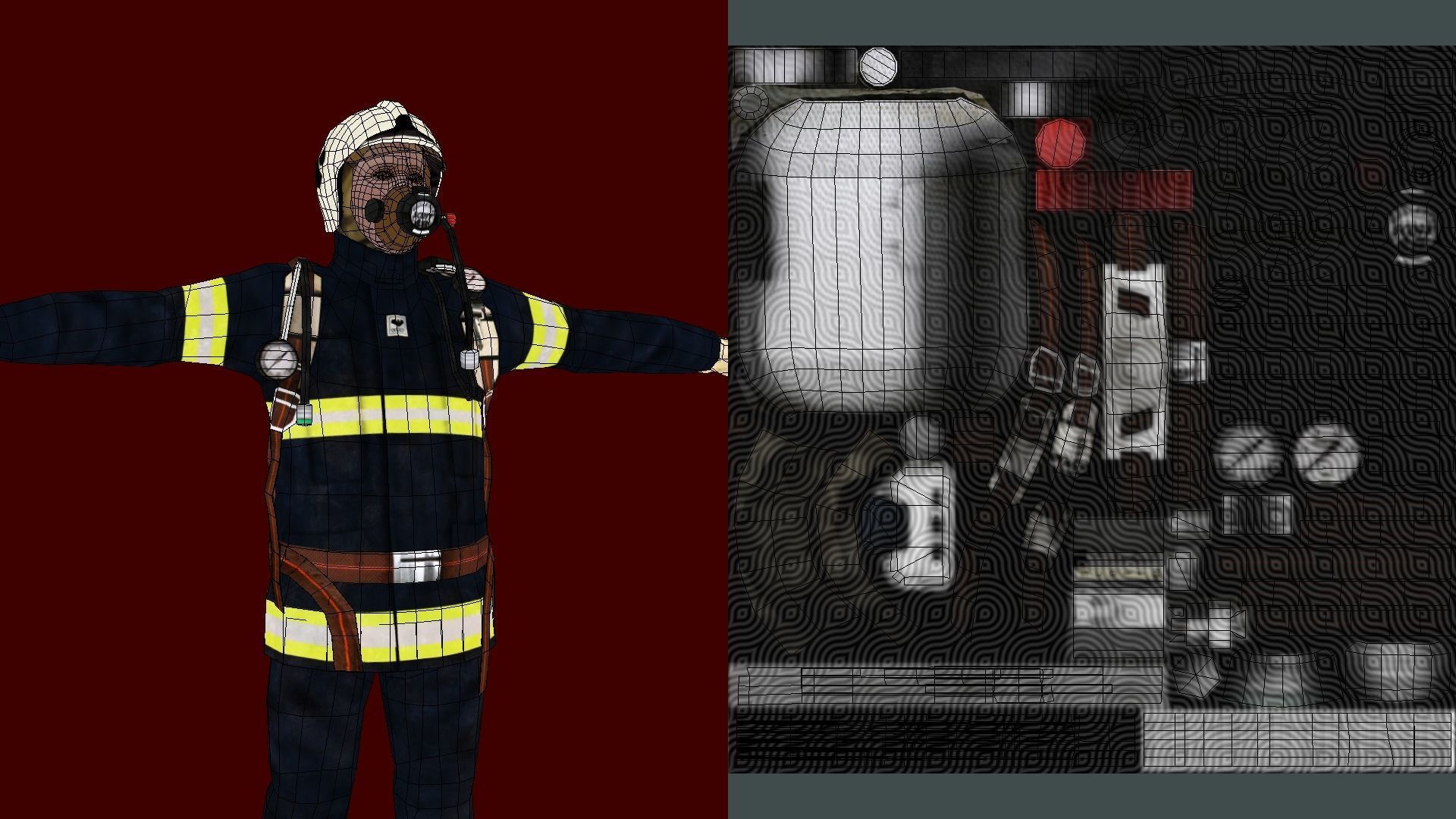 Fire Man V5 Low-poly 3D model_12