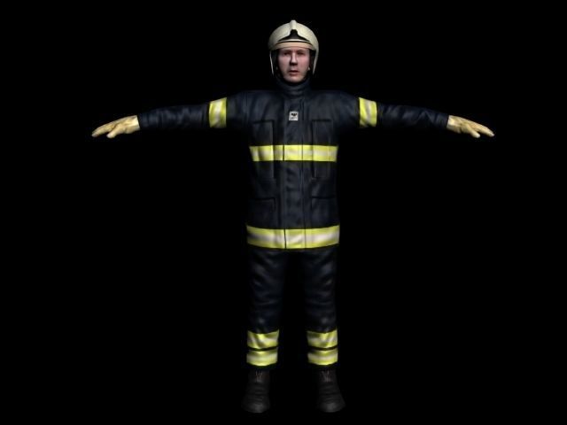 Fire Man V5 Low-poly 3D model_3