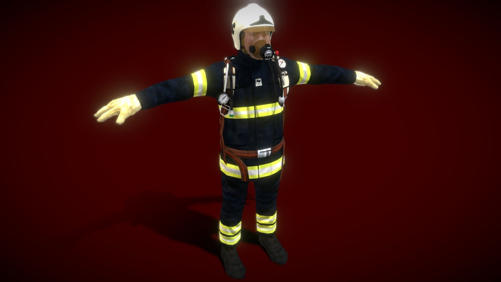 Fire Man V5 Low-poly 3D model_15