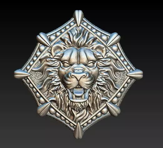 lion pendant 3D model_0