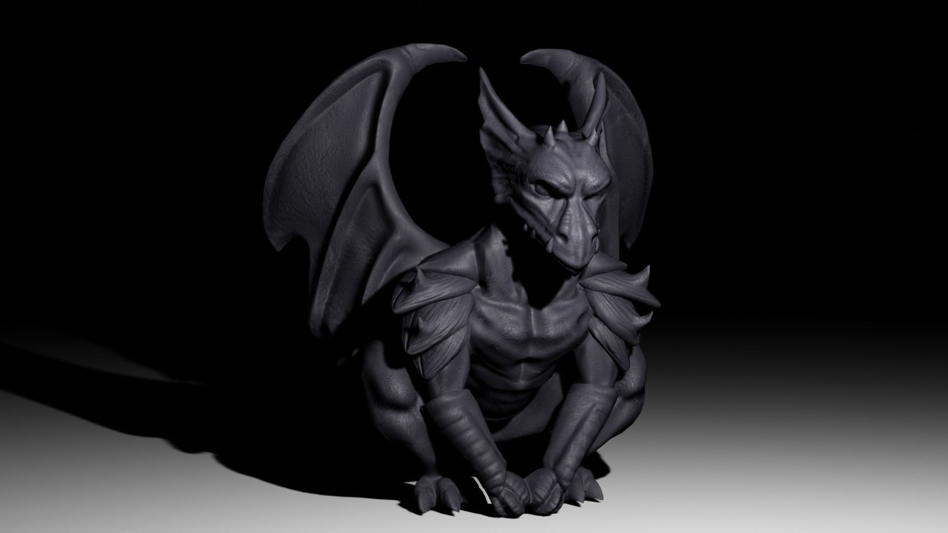 Gargoyle Statue 3D model_4