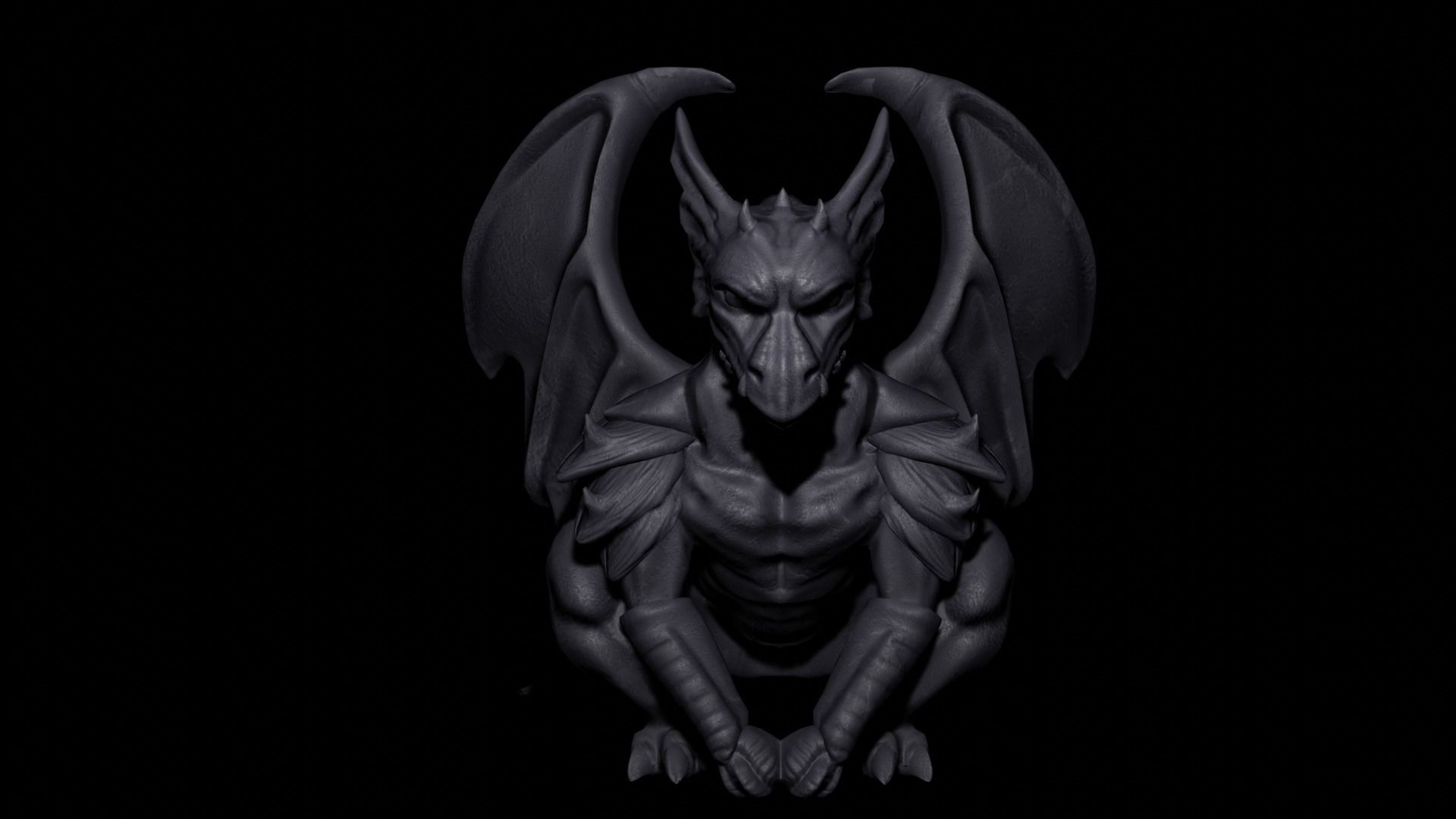 Gargoyle Statue 3D model_5