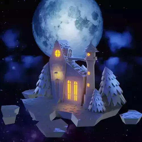 Flying Castle Free 3D model