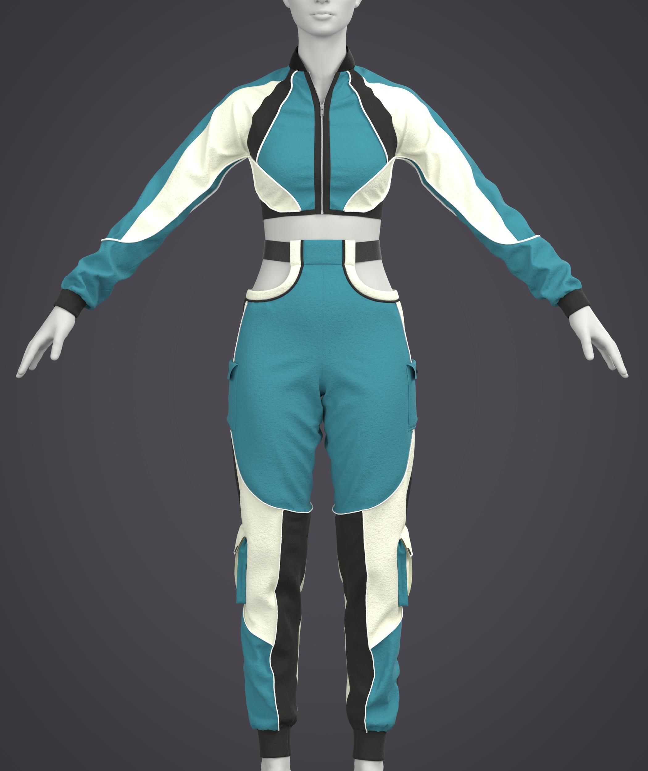 2 Women Sportwear 3D model_2